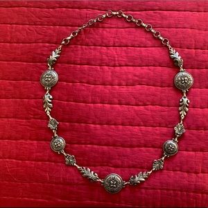 Vintage brushed silver chain belt